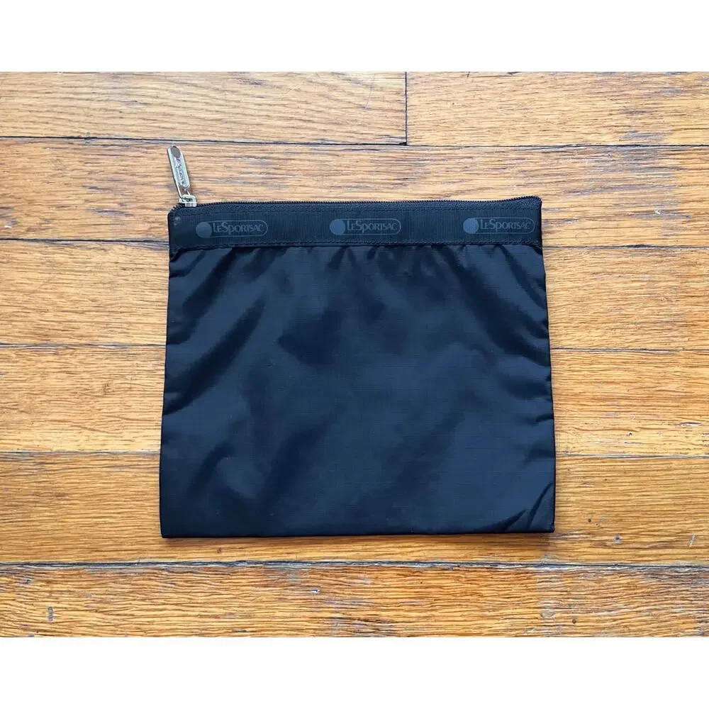 LESPORTSAC Black Logo Zippered Pouch